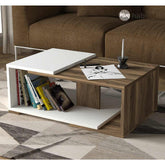 Livaro Table Basse - Blan et Marron
